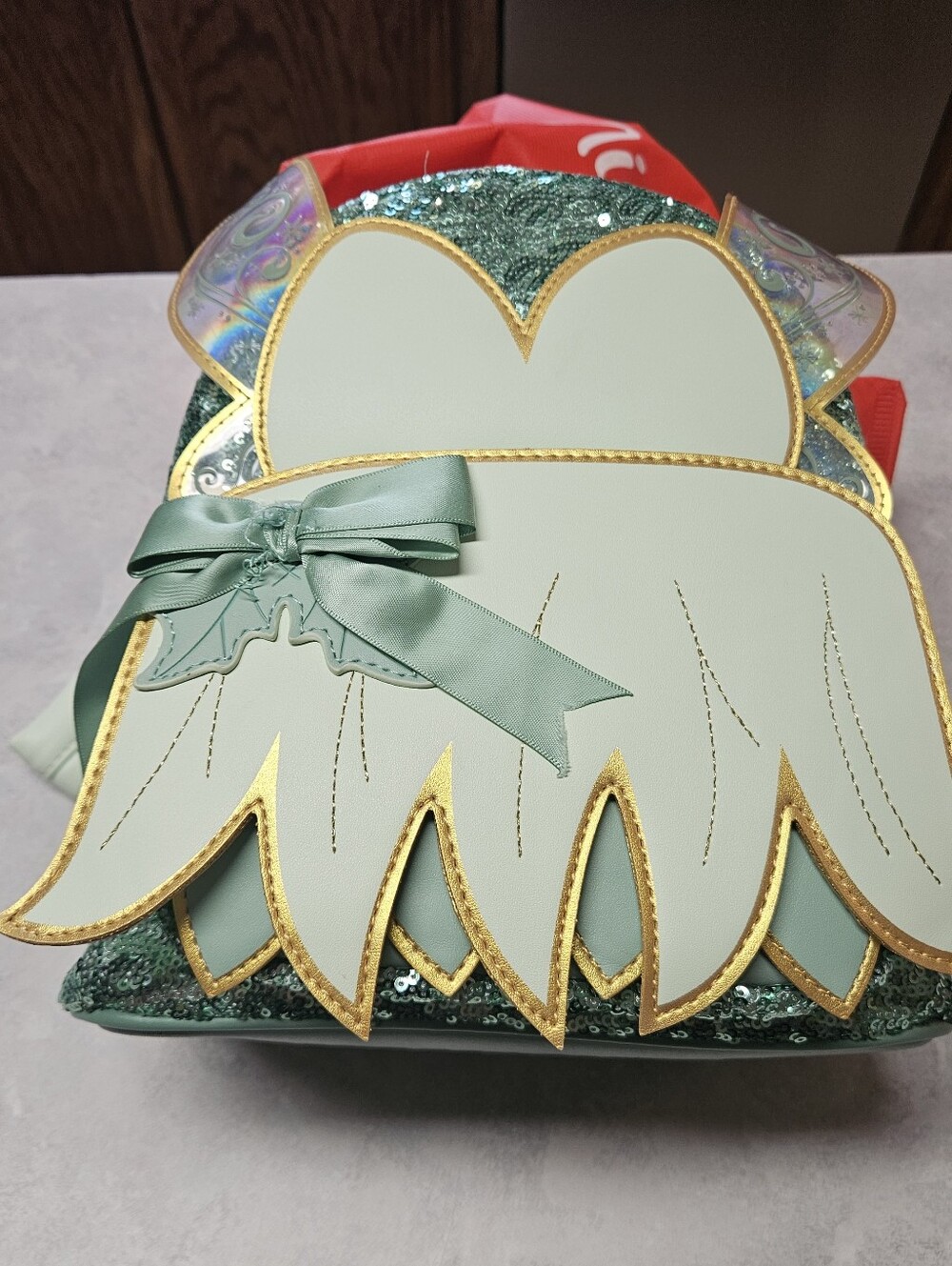 Loungefly Mint Green Sequin Fairy Backpack with Gold Trim